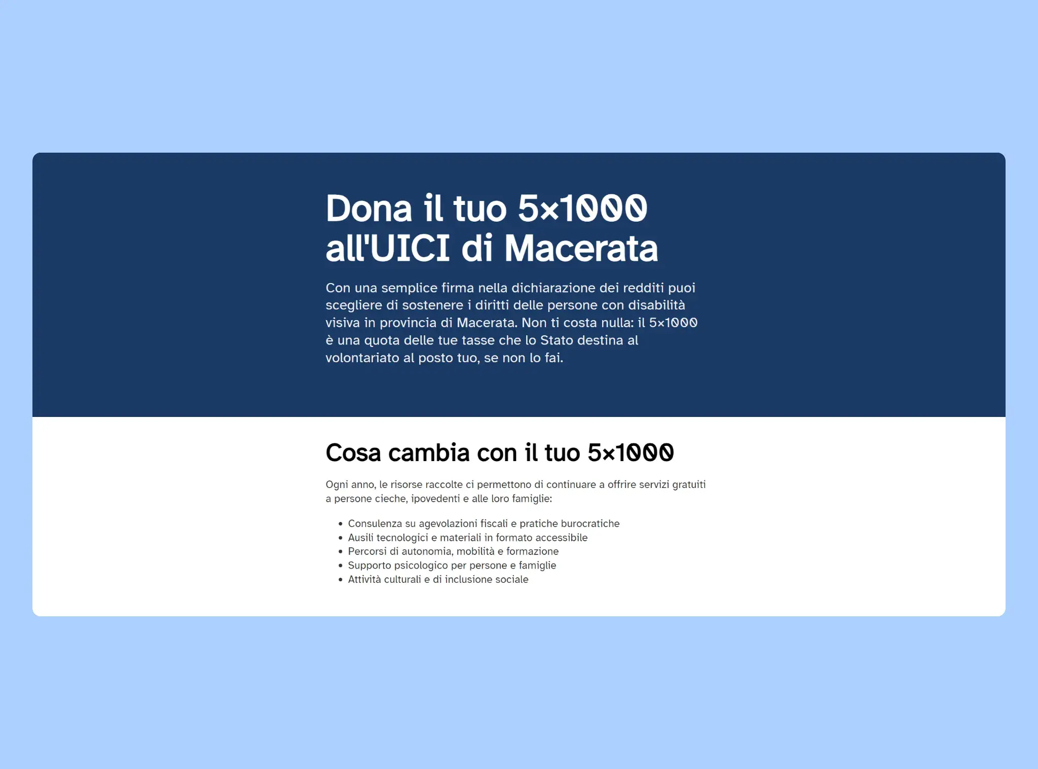 Design della pagina 5x1000