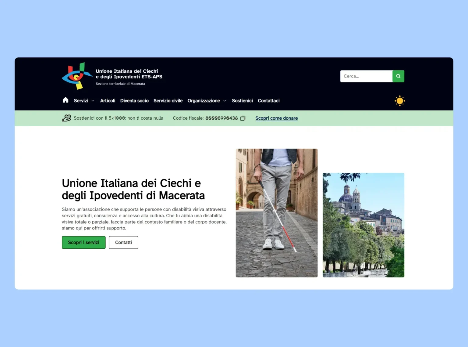 Homepage del sito UICI Macerata