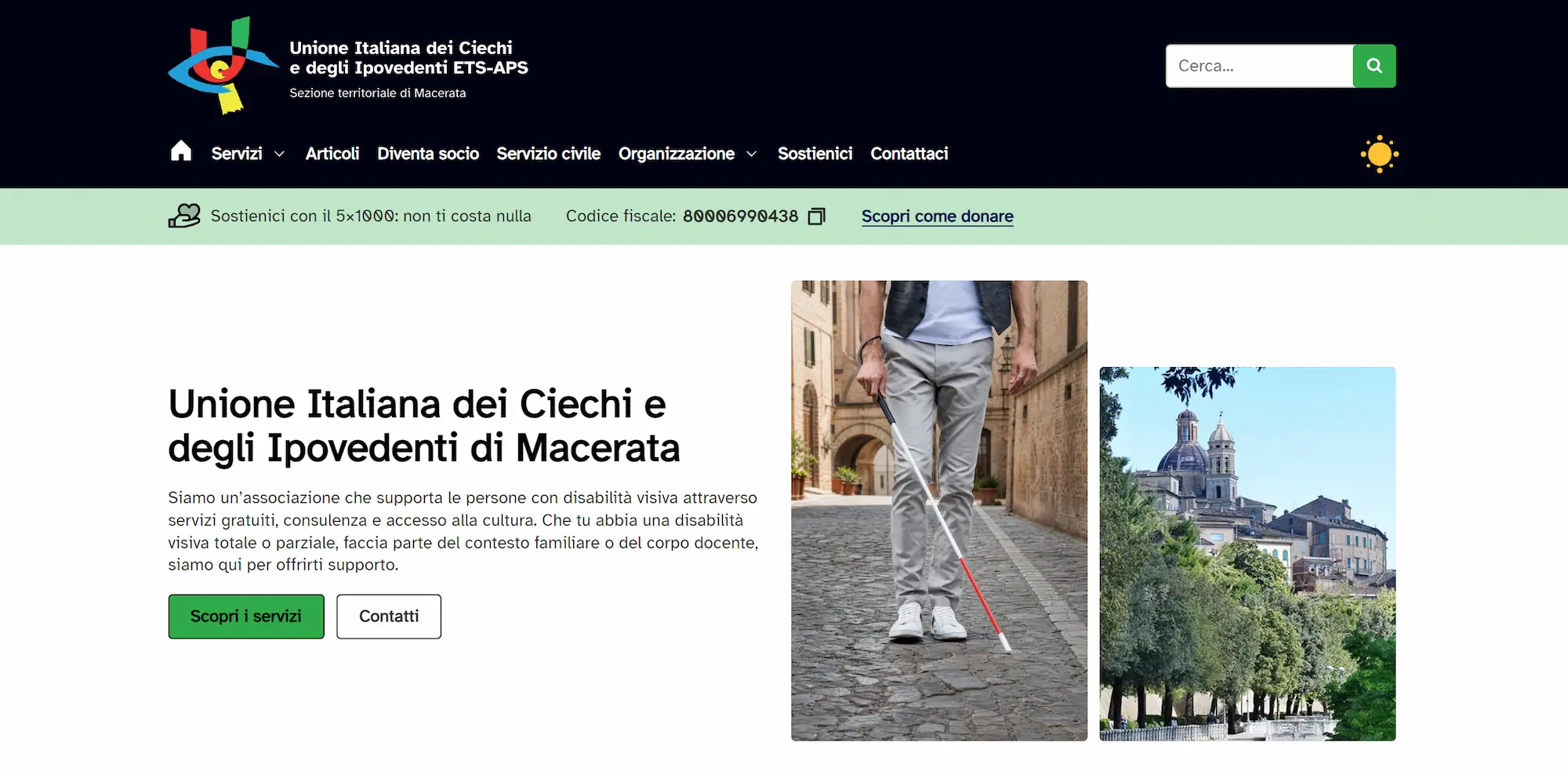Il sito dopo il redesign (homepage)