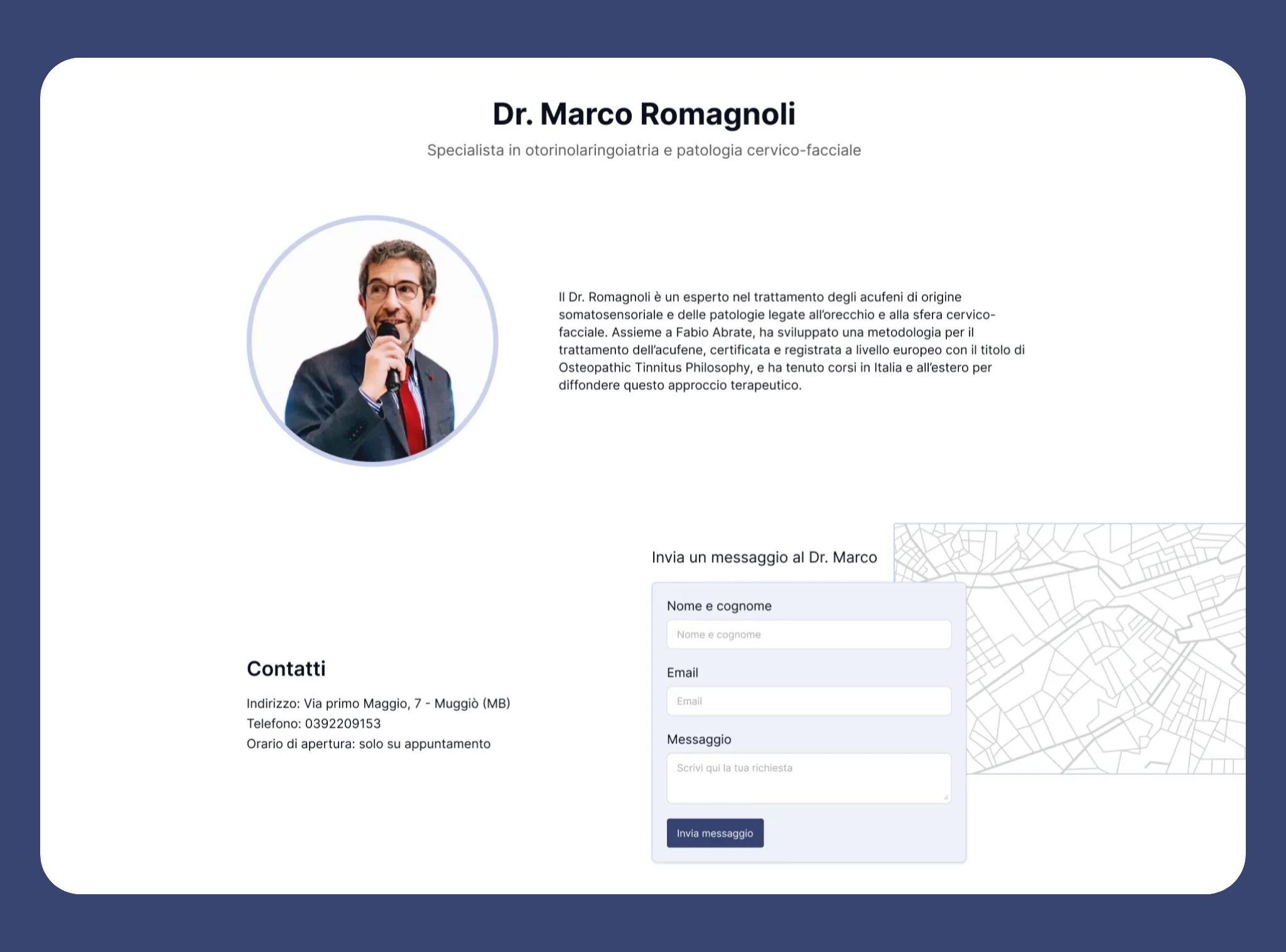 Design pagina membro del team