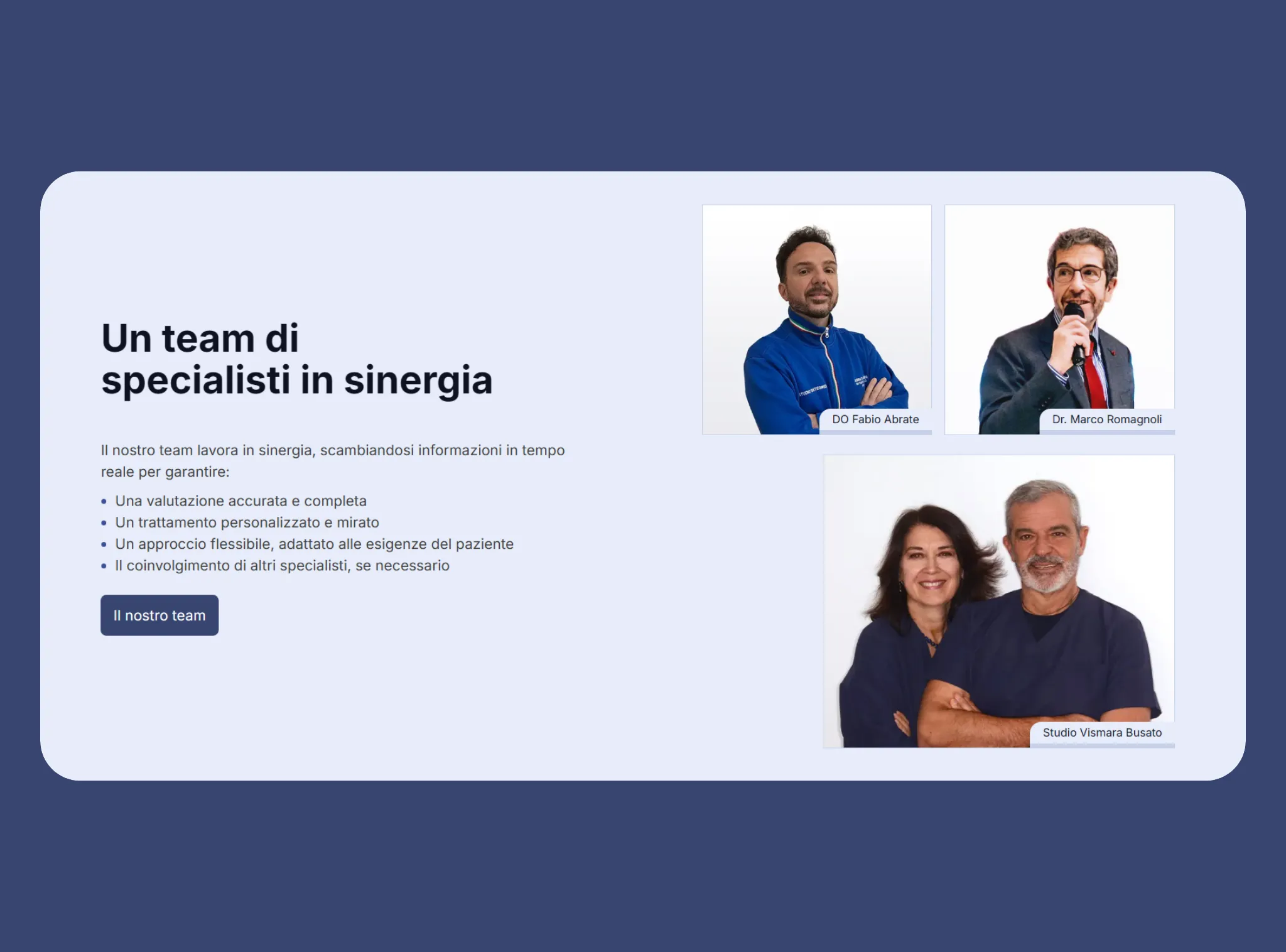 Design pagina team